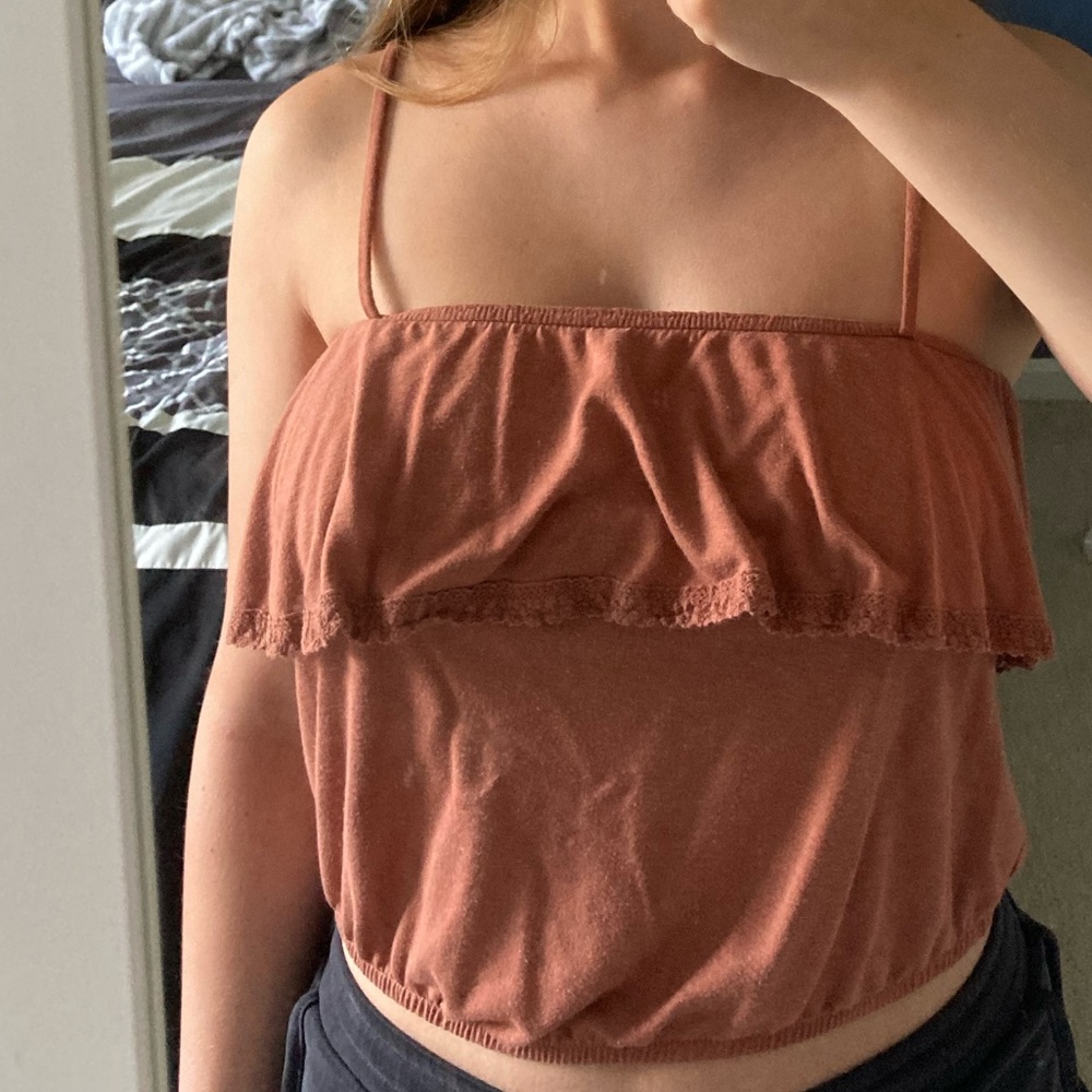 American Eagle Crop Top with Lace Details